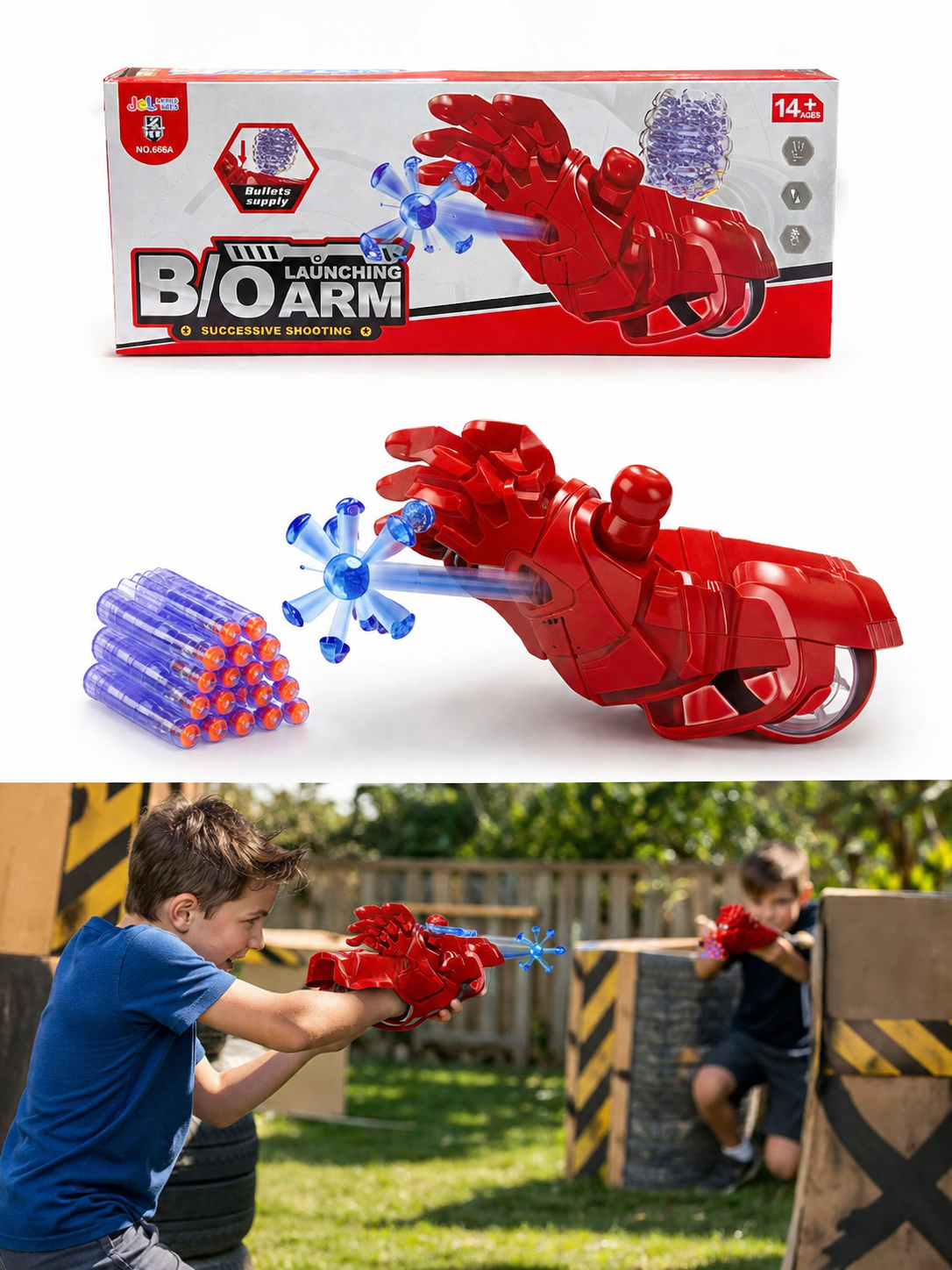 تفنگ دستی آیرومن تیر ژله‌ای Bio Arm مدل Launching B/O Arm