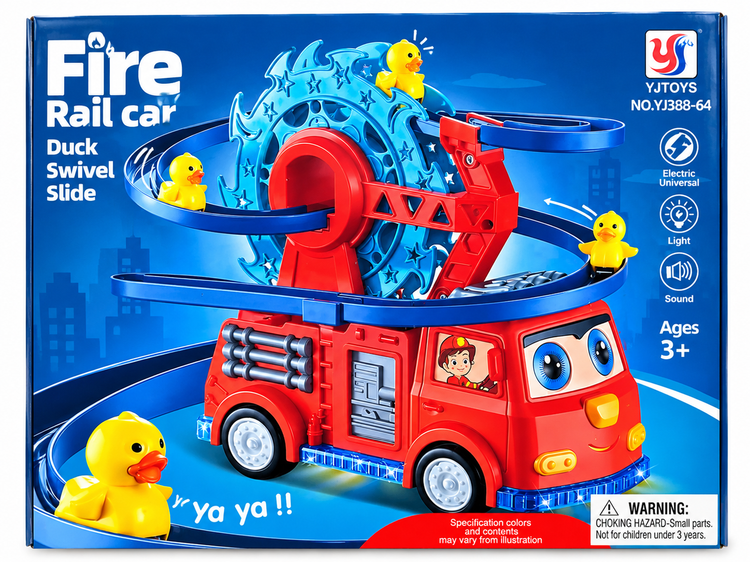 اسباببازی ماشین آتشنشانی ریلی موزیکال و چراغدار مدل Fire Rail Car