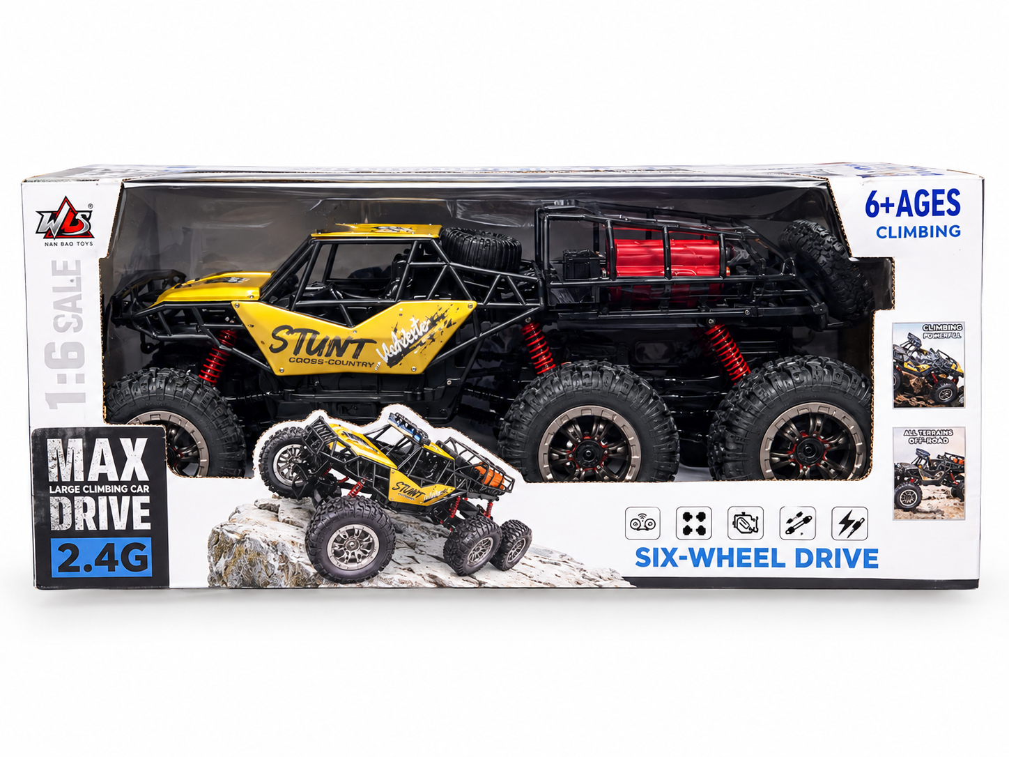 ماشین کنترلی آفرود ۶ چرخ Nan Bao مدل Stunt Max Drive